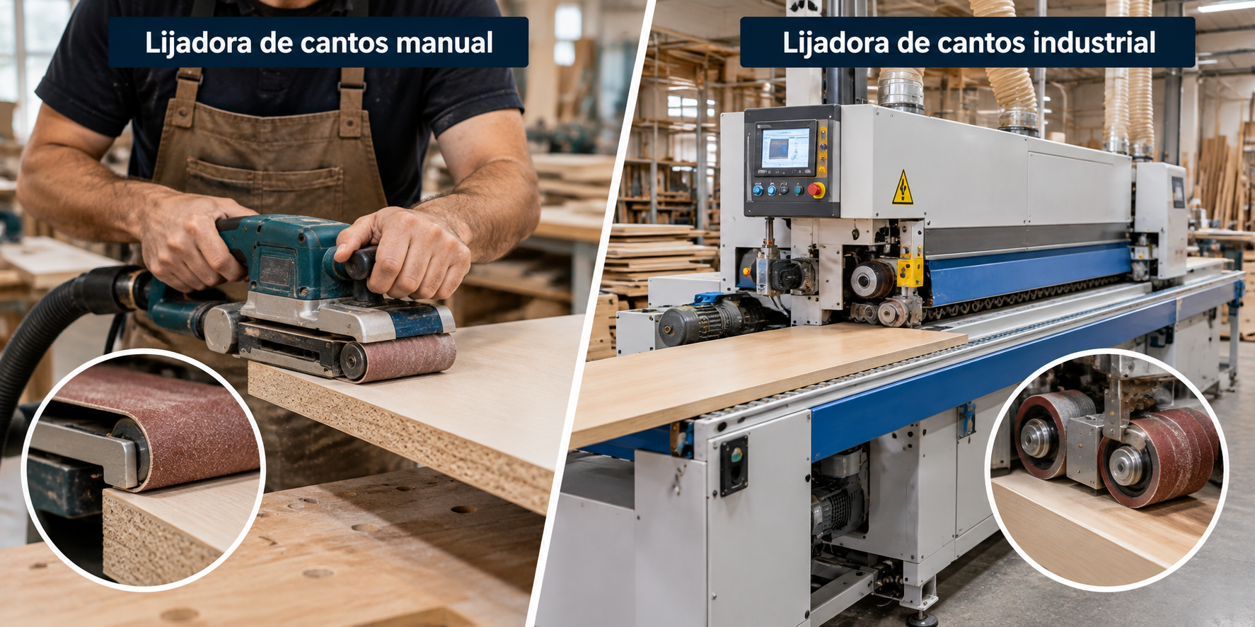 Lijado de cantos_ manual vs industrial